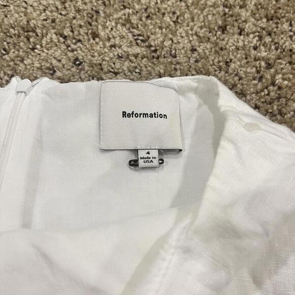 Reformation Veranda White Linen Mini Skirt - Picture 4 of 5